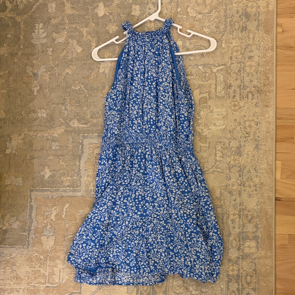 Blue Floral Mini Dress